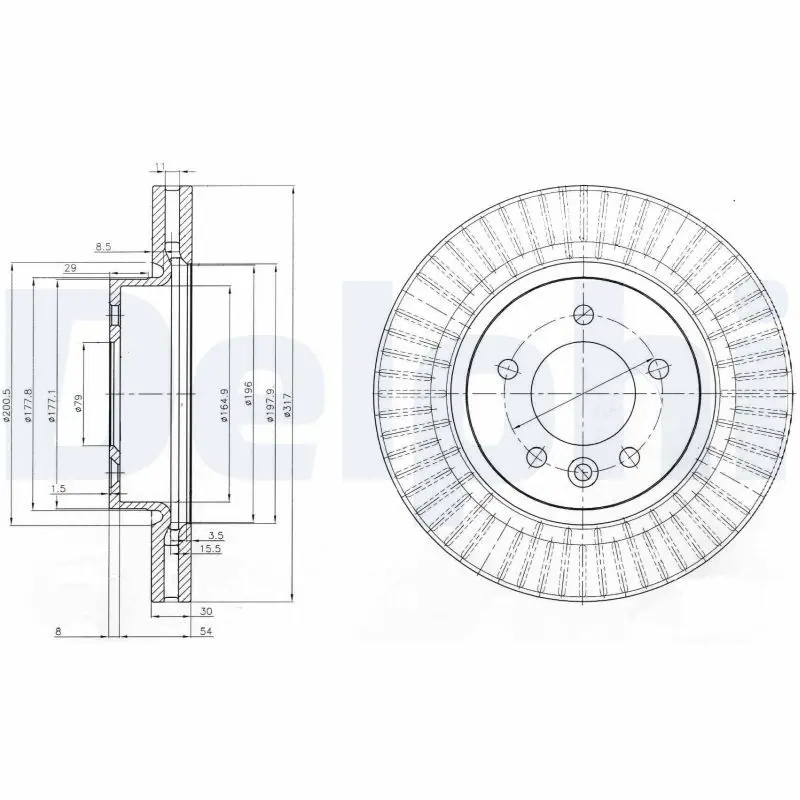 Handler.Part Brake disc DELPHI BG9006 1