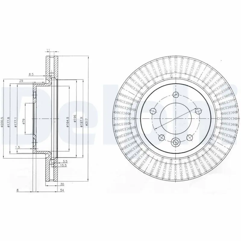 Handler.Part Brake disc DELPHI BG9006C 1