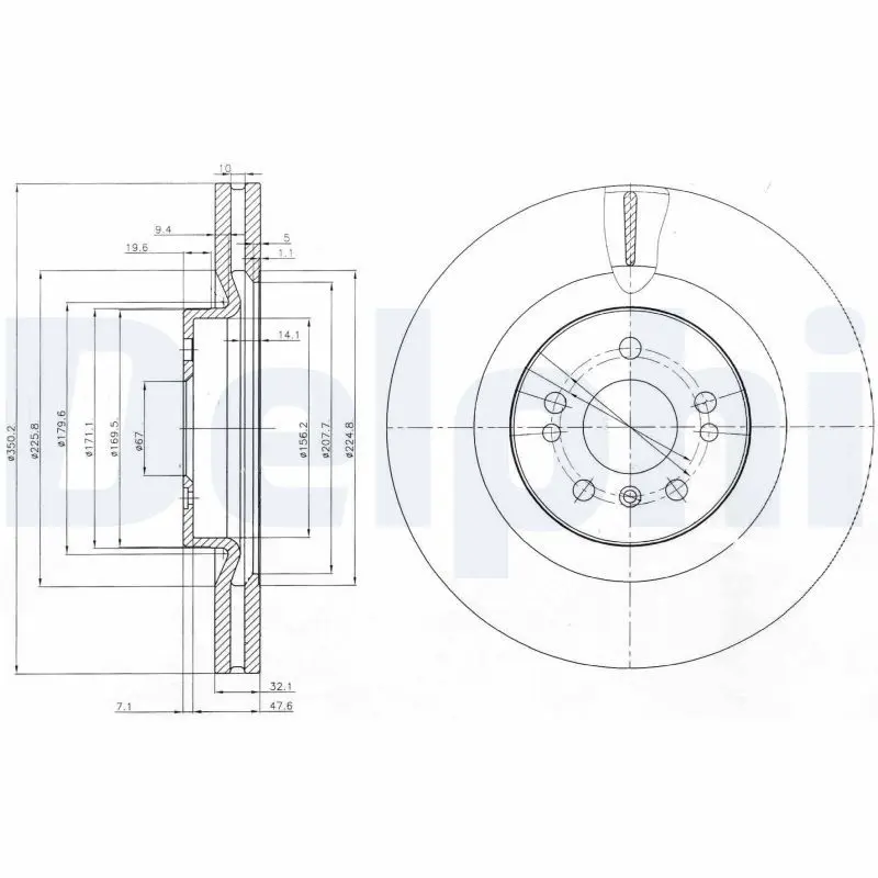 Handler.Part Brake disc DELPHI BG9013 1