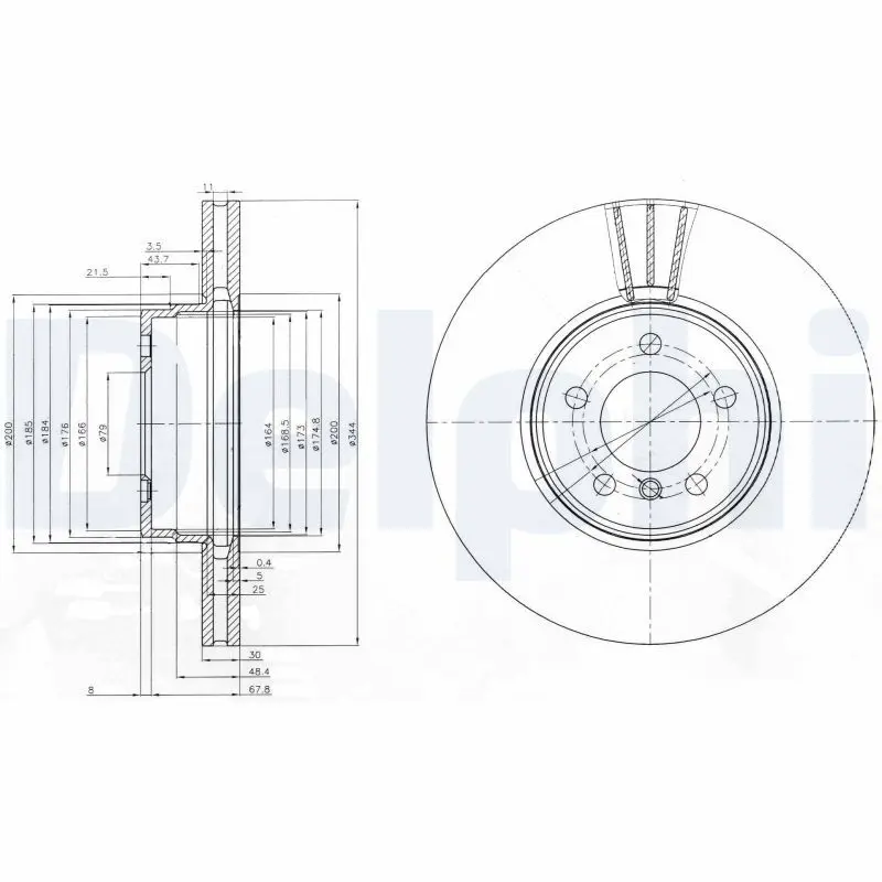 Handler.Part Brake disc DELPHI BG9008 1