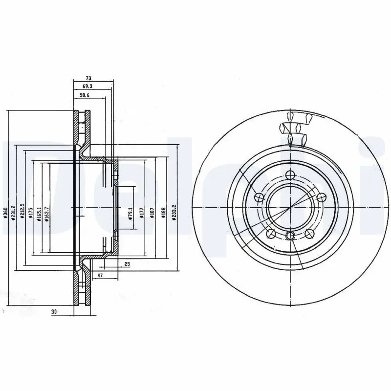 Handler.Part Brake disc DELPHI BG9009C 1