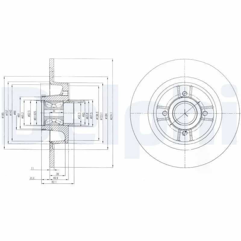 Handler.Part Brake disc DELPHI BG9029RS 1