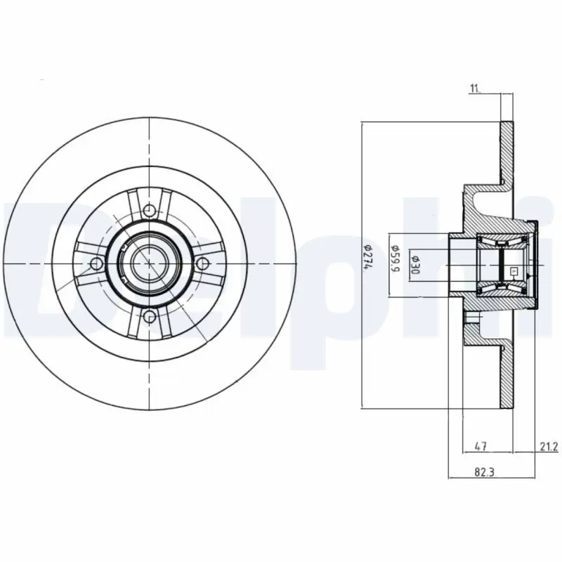 Handler.Part Brake disc DELPHI BG9030RSC 1