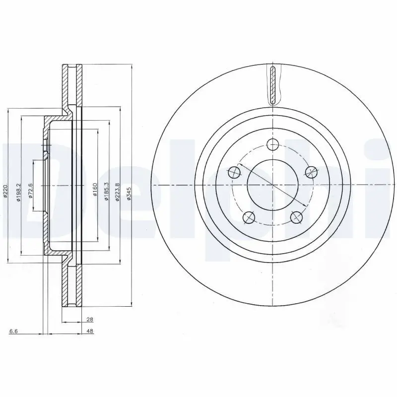 Handler.Part Brake disc DELPHI BG9050 1