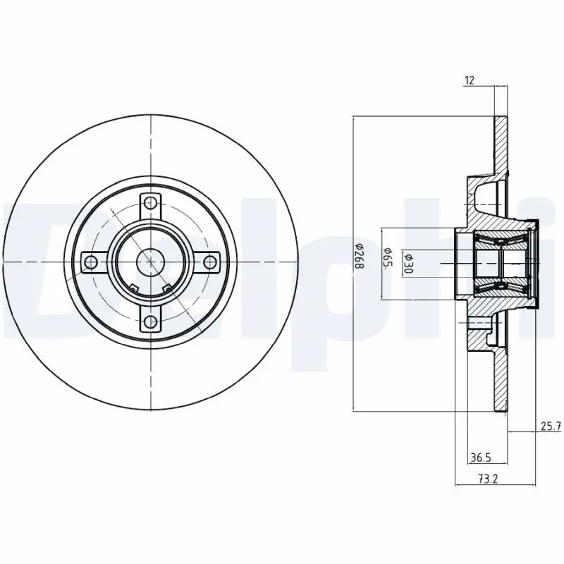 Handler.Part Brake disc DELPHI BG9053RS 1