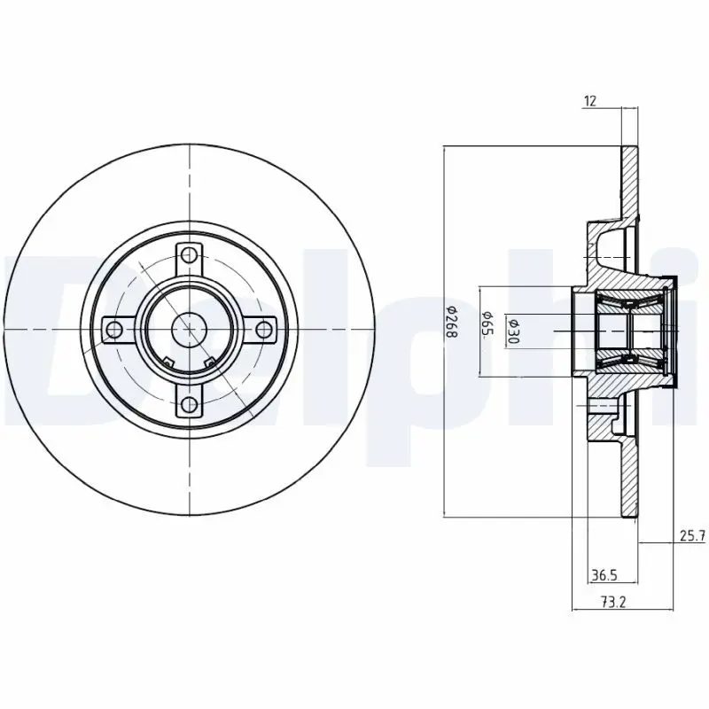 Handler.Part Brake disc DELPHI BG9053RSC 1