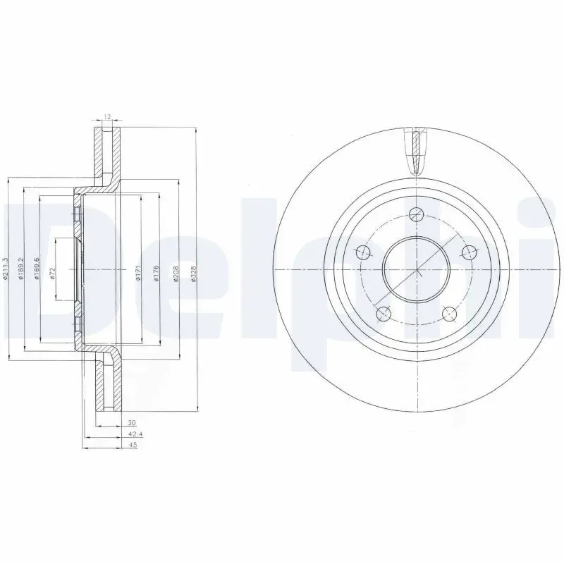 Handler.Part Brake disc DELPHI BG9058 1