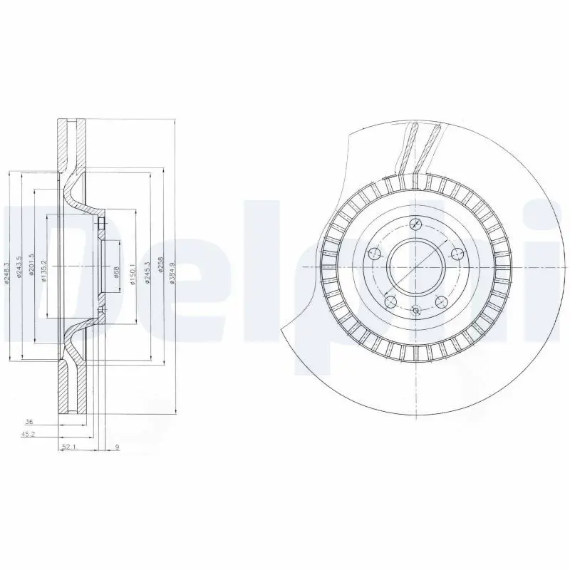 Handler.Part Brake disc DELPHI BG9065 1