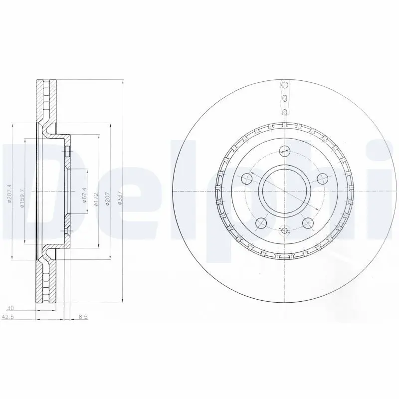 Handler.Part Brake disc DELPHI BG9068 1