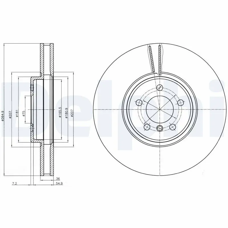 Handler.Part Brake disc DELPHI BG9092C 1