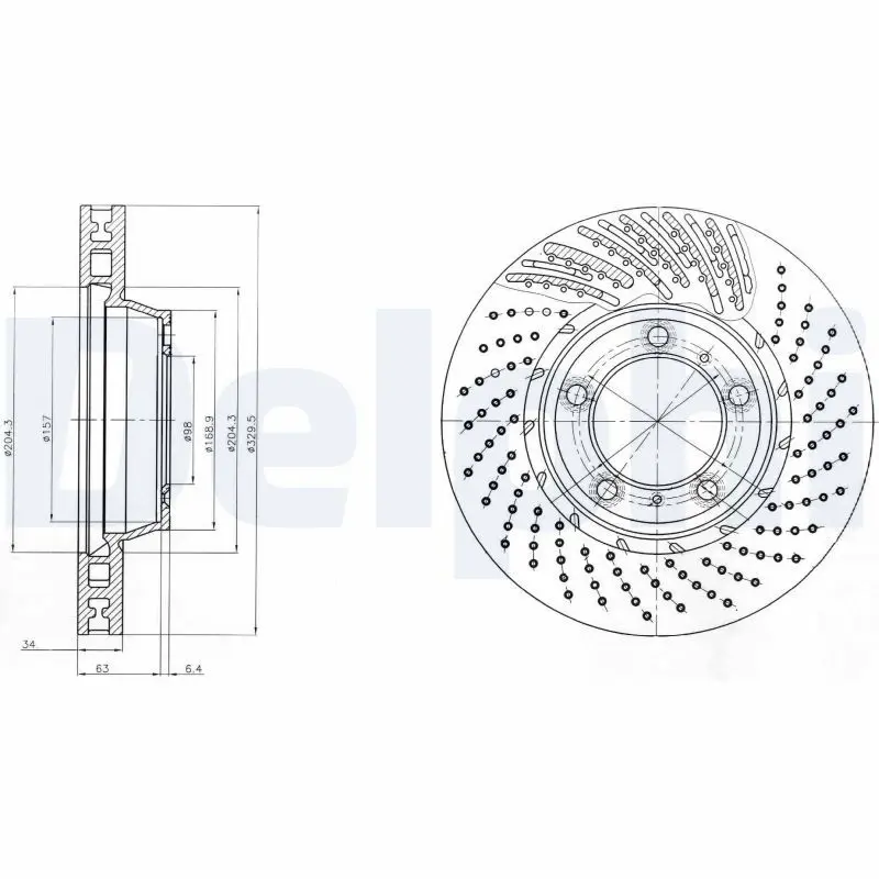 Handler.Part Brake disc DELPHI BG9094C 1