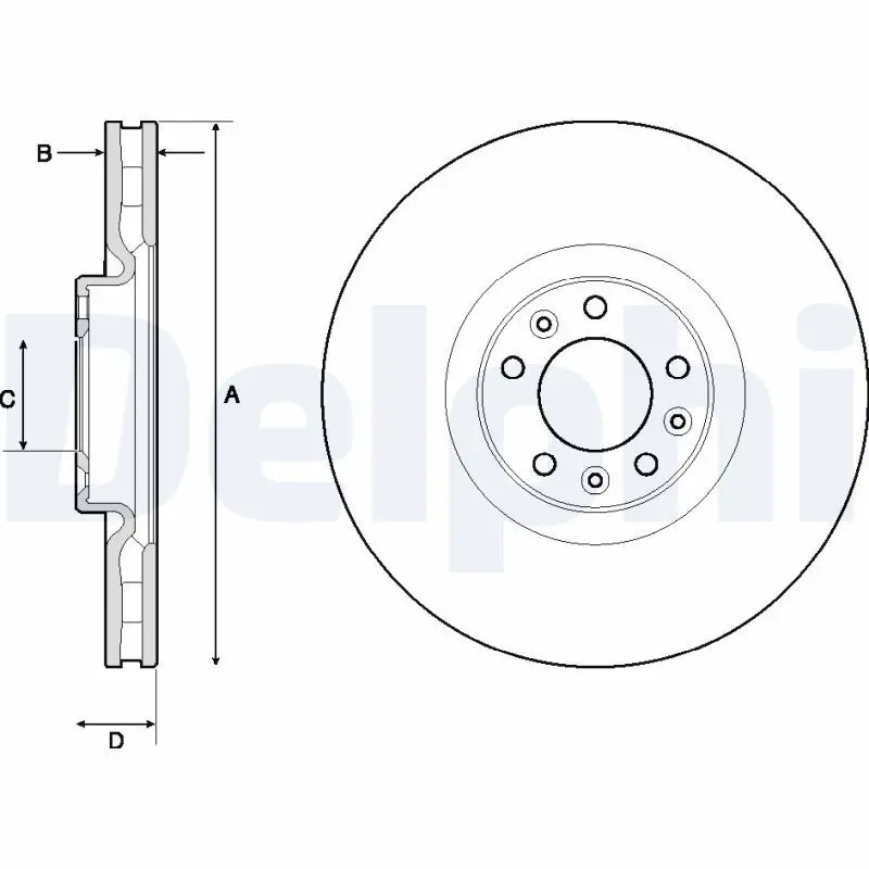 Handler.Part Brake disc DELPHI BG9151C 1