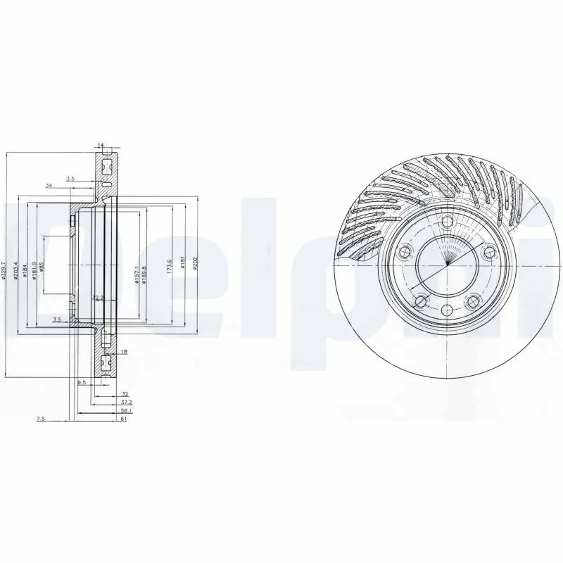 Handler.Part Brake disc DELPHI BG9773 1