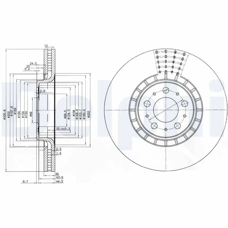 Handler.Part Brake disc DELPHI BG9783C 1