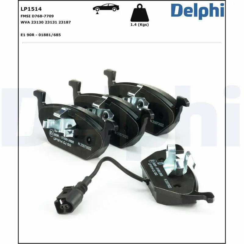 Handler.Part Brake pad set, disc brake DELPHI LP1514 2