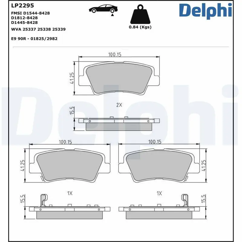 Handler.Part Brake pad set, disc brake DELPHI LP2223 1