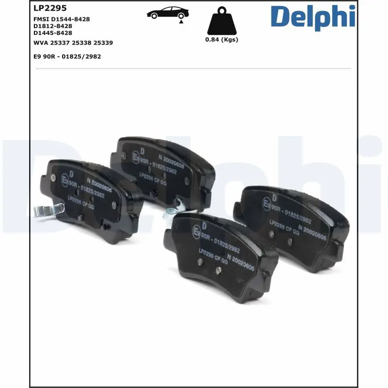 Handler.Part Brake pad set, disc brake DELPHI LP2295 2