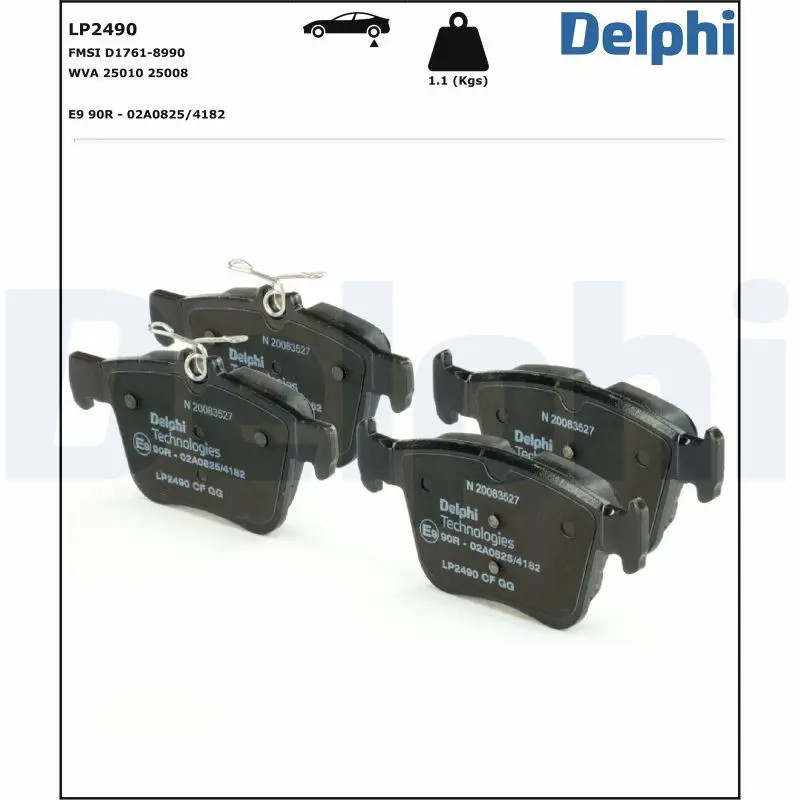 Handler.Part Brake pad set, disc brake DELPHI LP2490 2