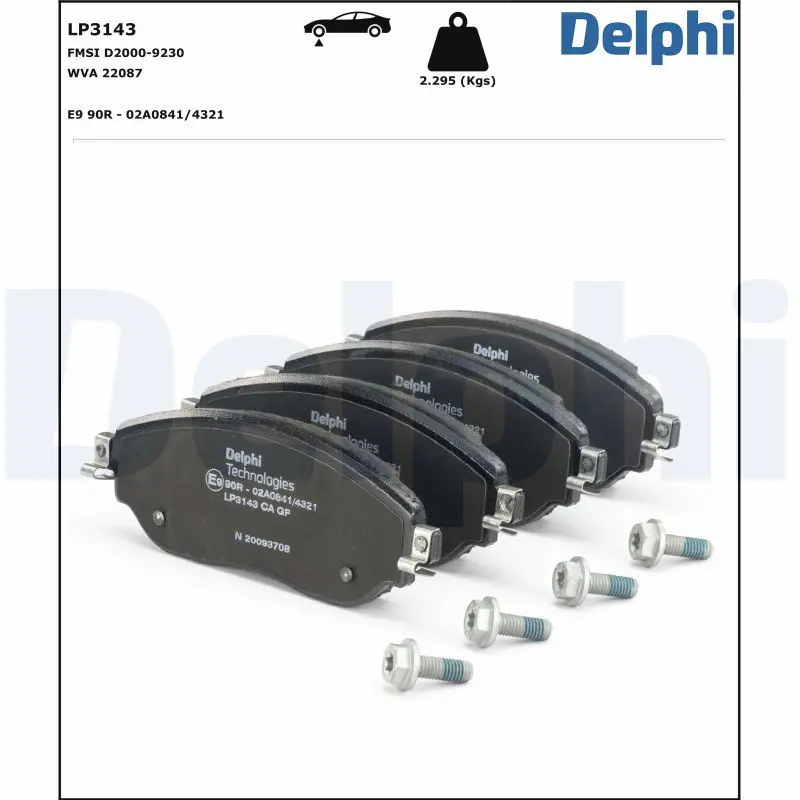 Handler.Part Brake pad set, disc brake DELPHI LP3143 2