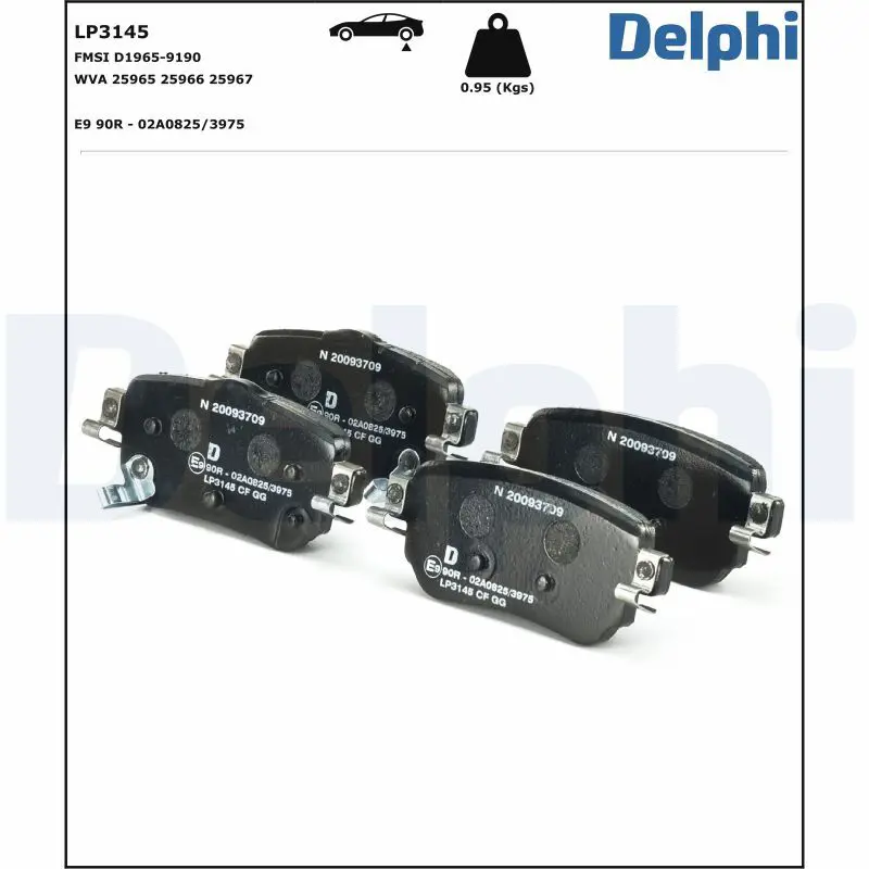 Handler.Part Brake pad set, disc brake DELPHI LP3145 2