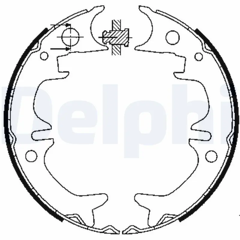 Handler.Part Brake shoe set, parking brake DELPHI LS1901 1