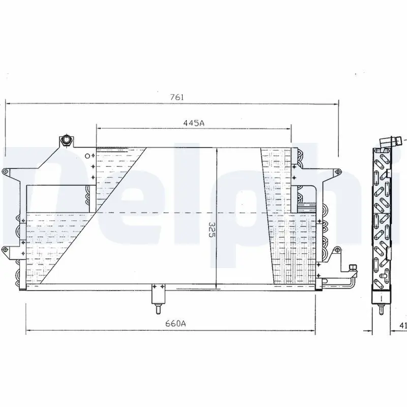 Handler.Part Condenser, air conditioning DELPHI TSP0225144 1