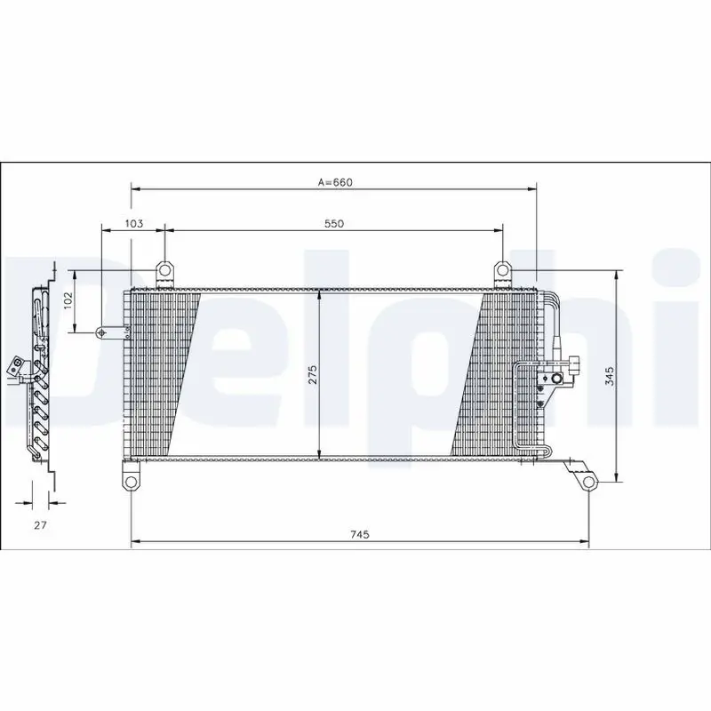 Handler.Part Condenser, air conditioning DELPHI TSP0225161 1