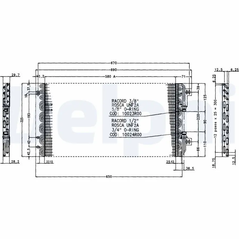 Handler.Part Condenser, air conditioning DELPHI TSP0225166 1