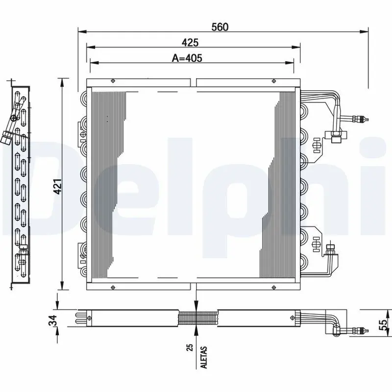 Handler.Part Condenser, air conditioning DELPHI TSP0225178 1