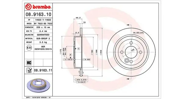 Handler.Part Brake disc Magneti Marelli 360406002800 1