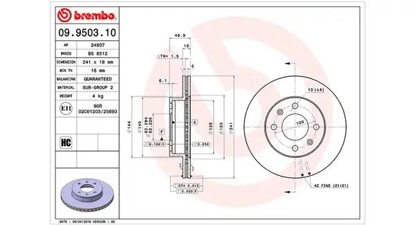 Handler.Part Brake disc Magneti Marelli 360406005500 1