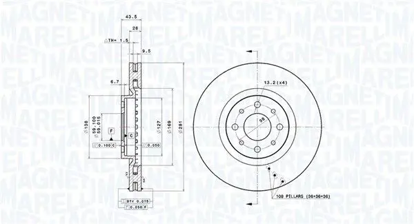 Handler.Part Brake disc Magneti Marelli 360406010400 1