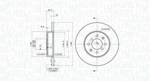 Handler.Part Brake disc Magneti Marelli 360406014500 1