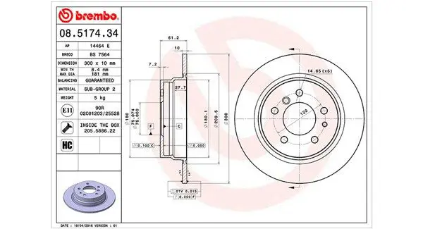 Handler.Part Brake disc Magneti Marelli 360406015600 1