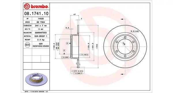 Handler.Part Brake disc Magneti Marelli 360406017500 1