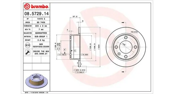 Handler.Part Brake disc Magneti Marelli 360406018100 1