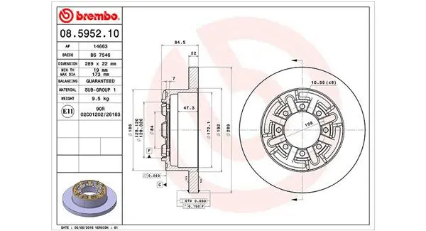 Handler.Part Brake disc Magneti Marelli 360406022900 1