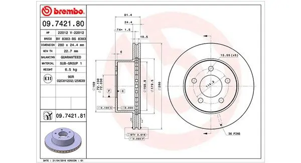 Handler.Part Brake disc Magneti Marelli 360406030100 1