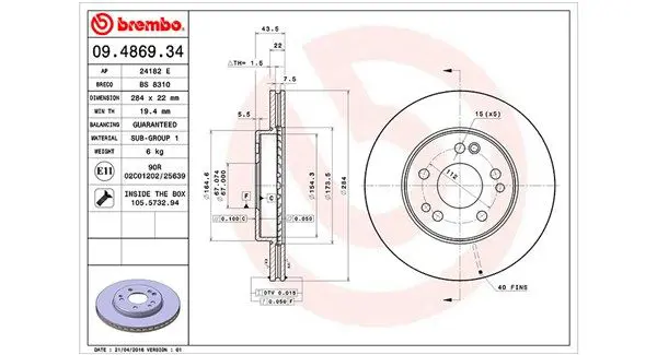 Handler.Part Brake disc Magneti Marelli 360406031200 1