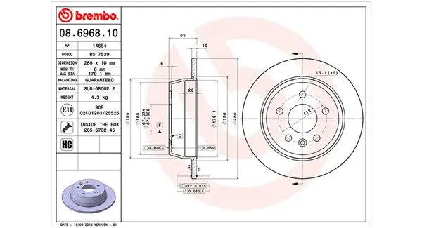 Handler.Part Brake disc Magneti Marelli 360406032300 1