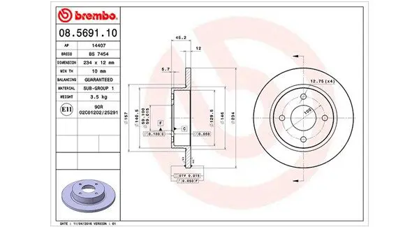 Handler.Part Brake disc Magneti Marelli 360406035800 1