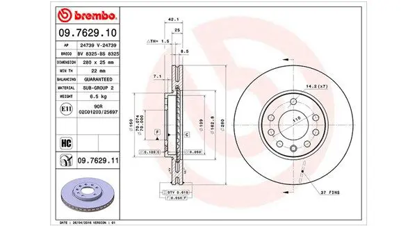 Handler.Part Brake disc Magneti Marelli 360406038800 1