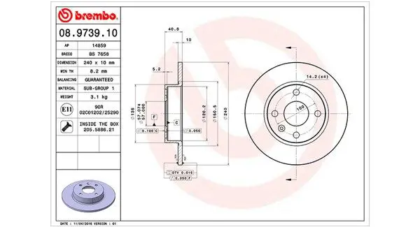 Handler.Part Brake disc Magneti Marelli 360406039800 1