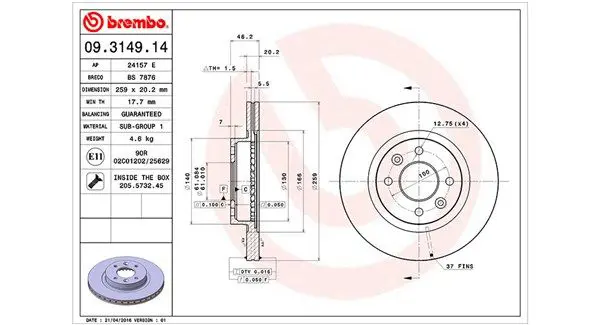 Handler.Part Brake disc Magneti Marelli 360406042300 1