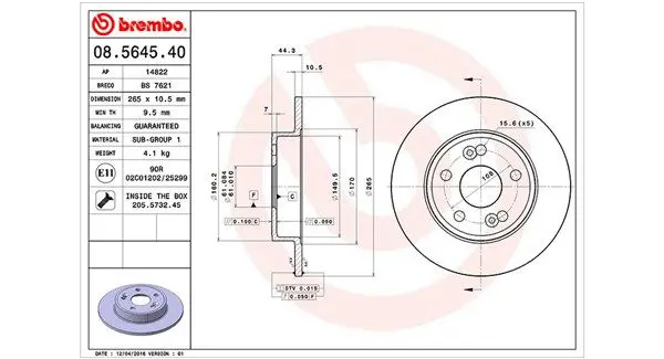 Handler.Part Brake disc Magneti Marelli 360406043800 1