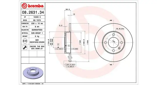 Handler.Part Brake disc Magneti Marelli 360406047800 1