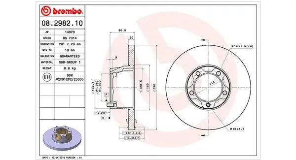 Handler.Part Brake disc Magneti Marelli 360406048000 1