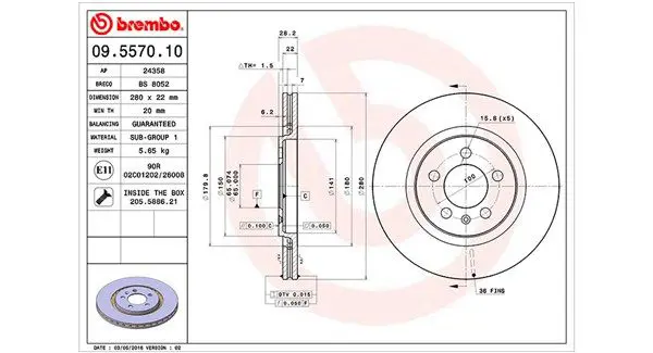 Handler.Part Brake disc Magneti Marelli 360406048600 1