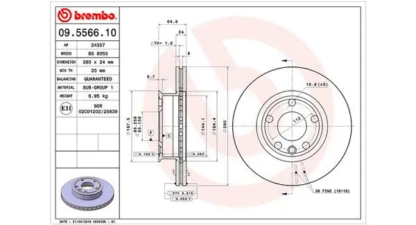 Handler.Part Brake disc Magneti Marelli 360406048700 1