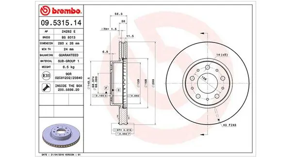 Handler.Part Brake disc Magneti Marelli 360406051200 1